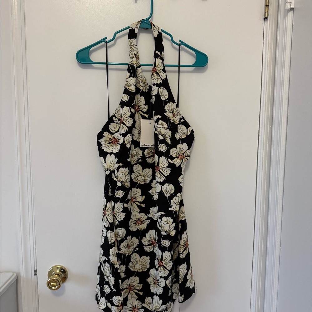 Reformation Floral Halter Midi Dress NWT | Open Back Summer Wedding Guest - Picture 2 of 4